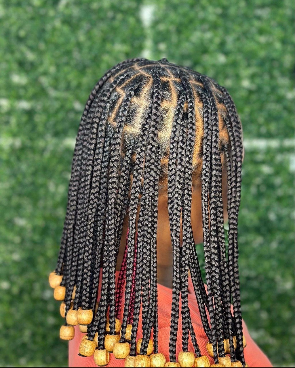 Knotless braids with beaded ends